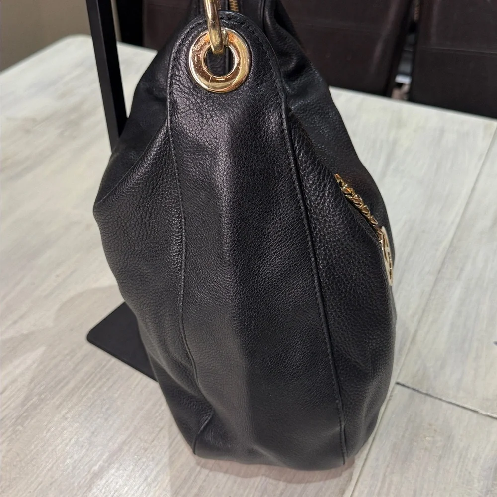 Michael Kors Black Pebbled Leather Hobo Bag